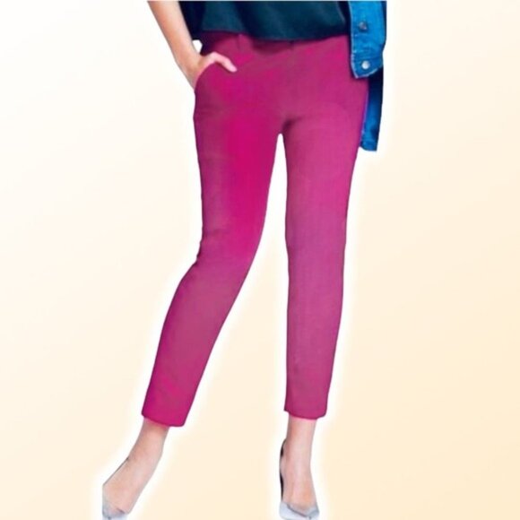 CYNTHIA STEFFE Washed Fuchsia Ankle Pant Sz 4 - Picture 1 of 5